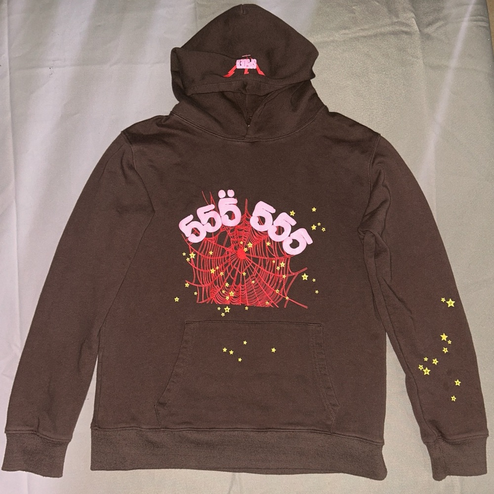 Spider Worldwide Brown Pullover Hoodie size Large